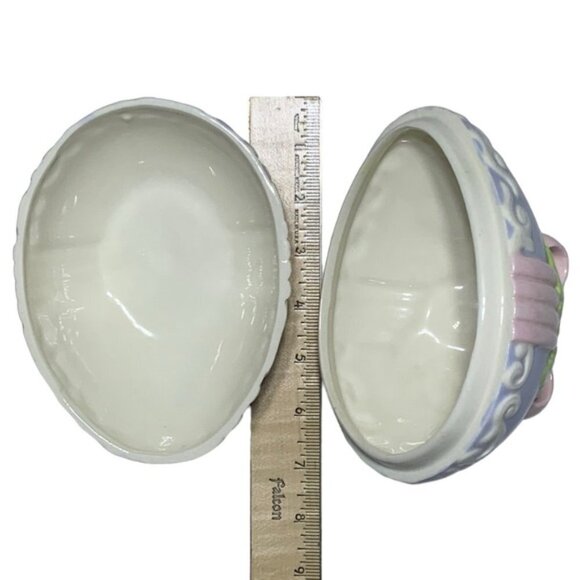 Vintage Hand Painted Easter Egg Candy Dish Trinket Dish Jar Functional Art 1981 - Picture 4 of 16